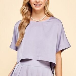 Lilac Purple Crop & Skirt Coord Set